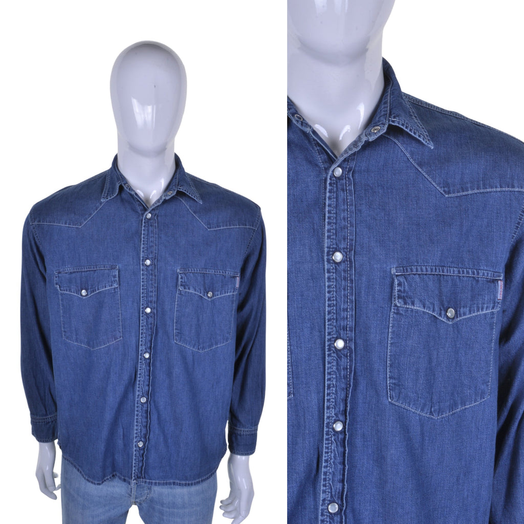 Esprit Blue Denim Western Shirt M - Minimum Mouse