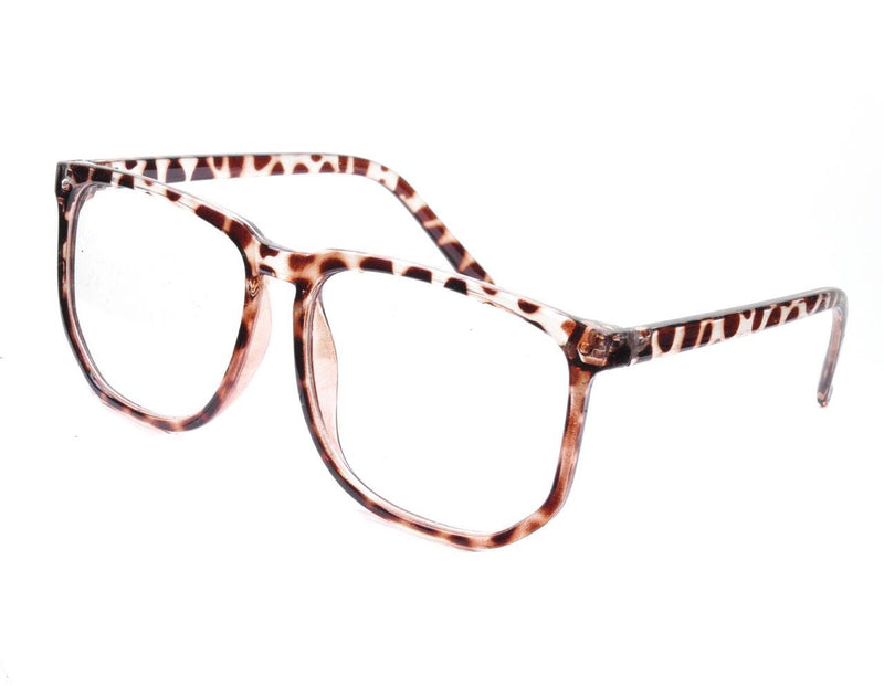 EUGENE Oversized Clear Lens Tortoiseshell Geek Glasses - Minimum Mouse