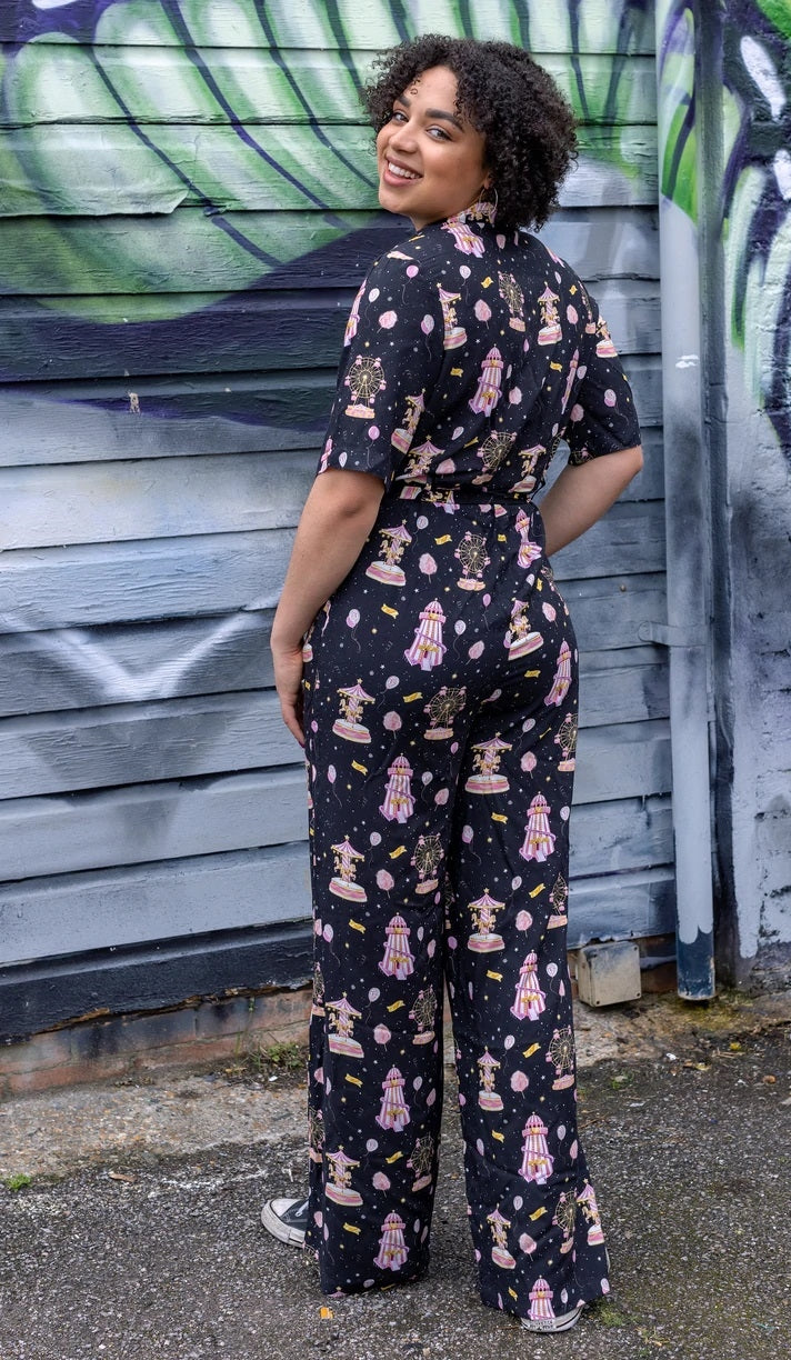 Fairground Print Jumpsuit by Run and Fly