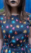 Fairy Lights Print Cotton Tea Dress with Pockets by Run and Fly