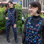 Fairy Lights Print Stretch Twill Cotton Dungarees by Run and Fly