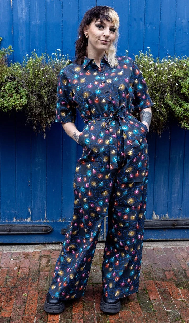 Fairy Lights Print Jumpsuit by Run and Fly