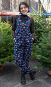 Fairy Lights Print Stretch Twill Cotton Dungarees by Run and Fly