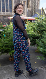 Fairy Lights Print Stretch Twill Cotton Dungarees by Run and Fly