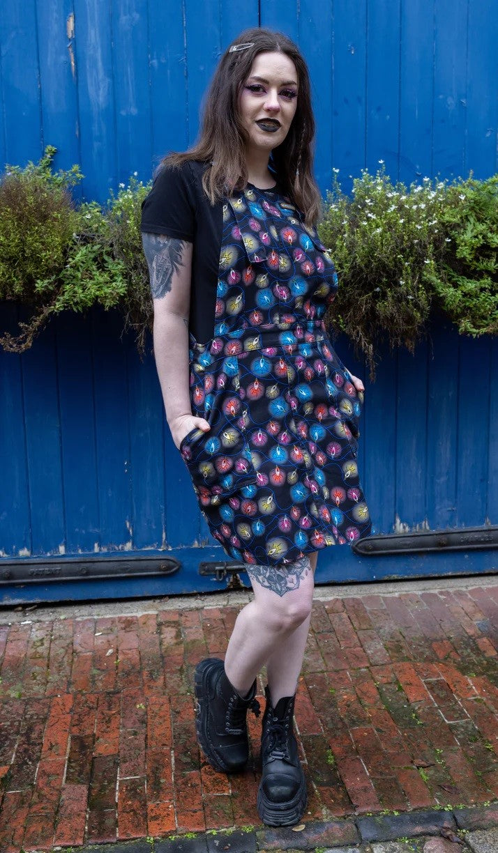 Fairy Lights Print Dungaree Pinafore Dress by Run and Fly