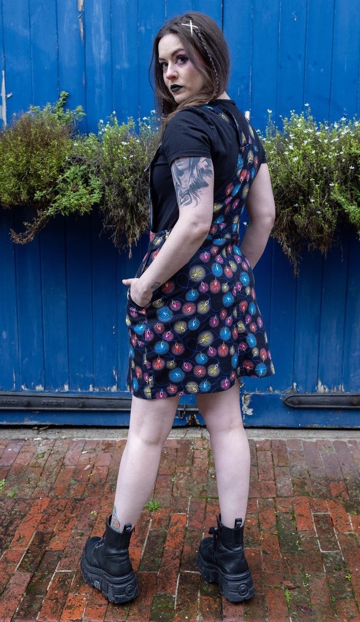 Fairy Lights Print Dungaree Pinafore Dress by Run and Fly