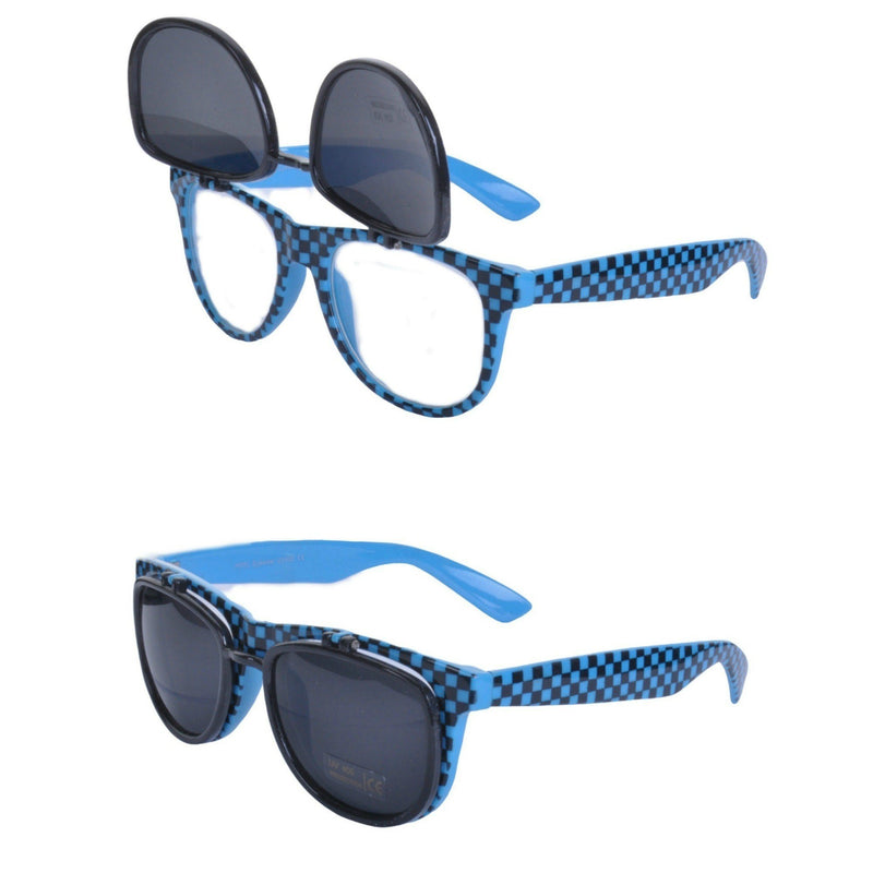 Flip Up Checkerboard Square Sunglasses - Minimum Mouse