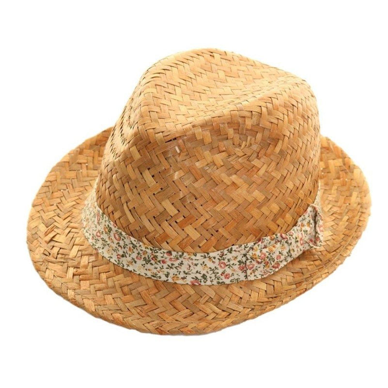 Floral Band Straw Trilby Hat - Minimum Mouse