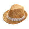 Floral Band Straw Trilby Hat - Minimum Mouse