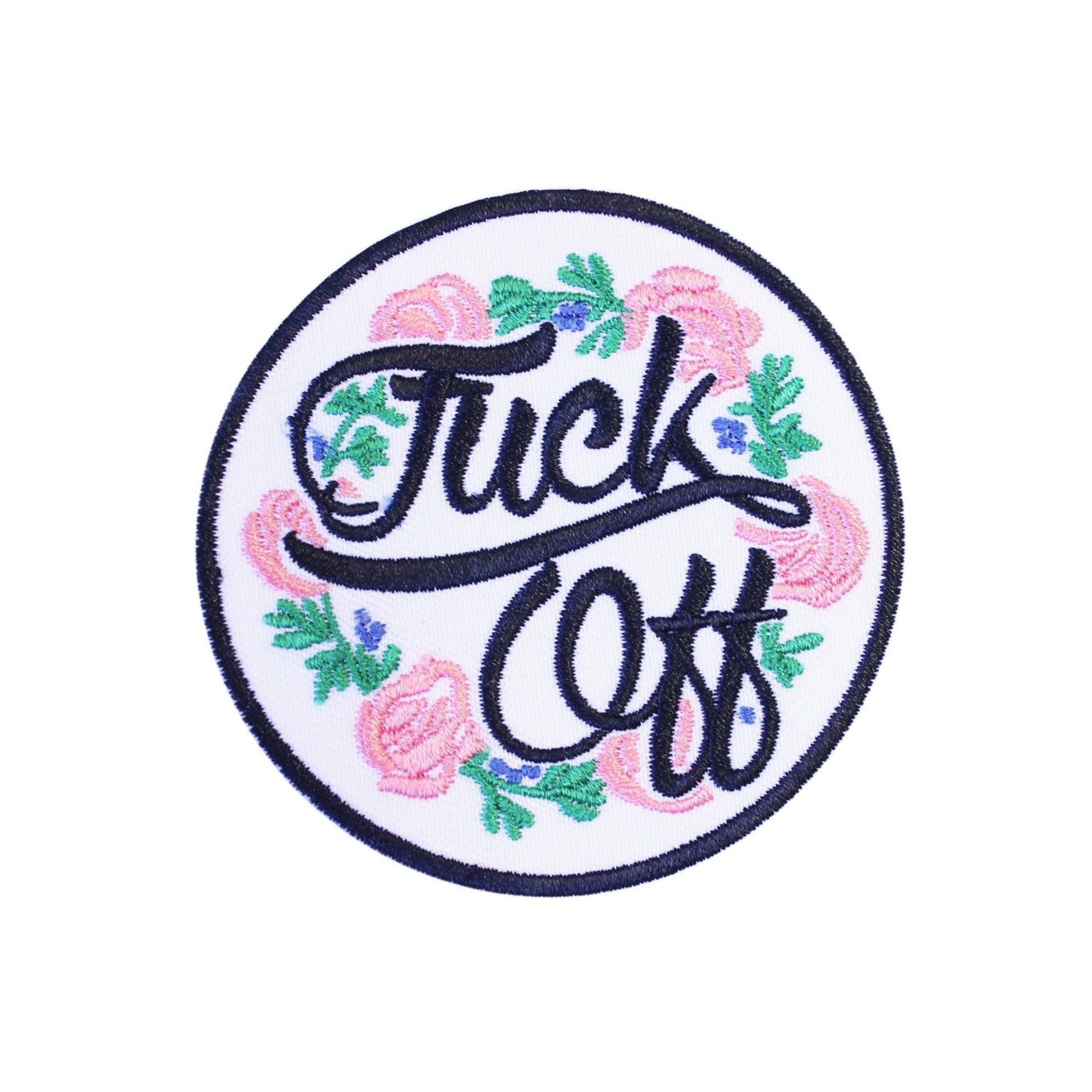 Floral Fuck Off Iron On Patch - Minimum Mouse