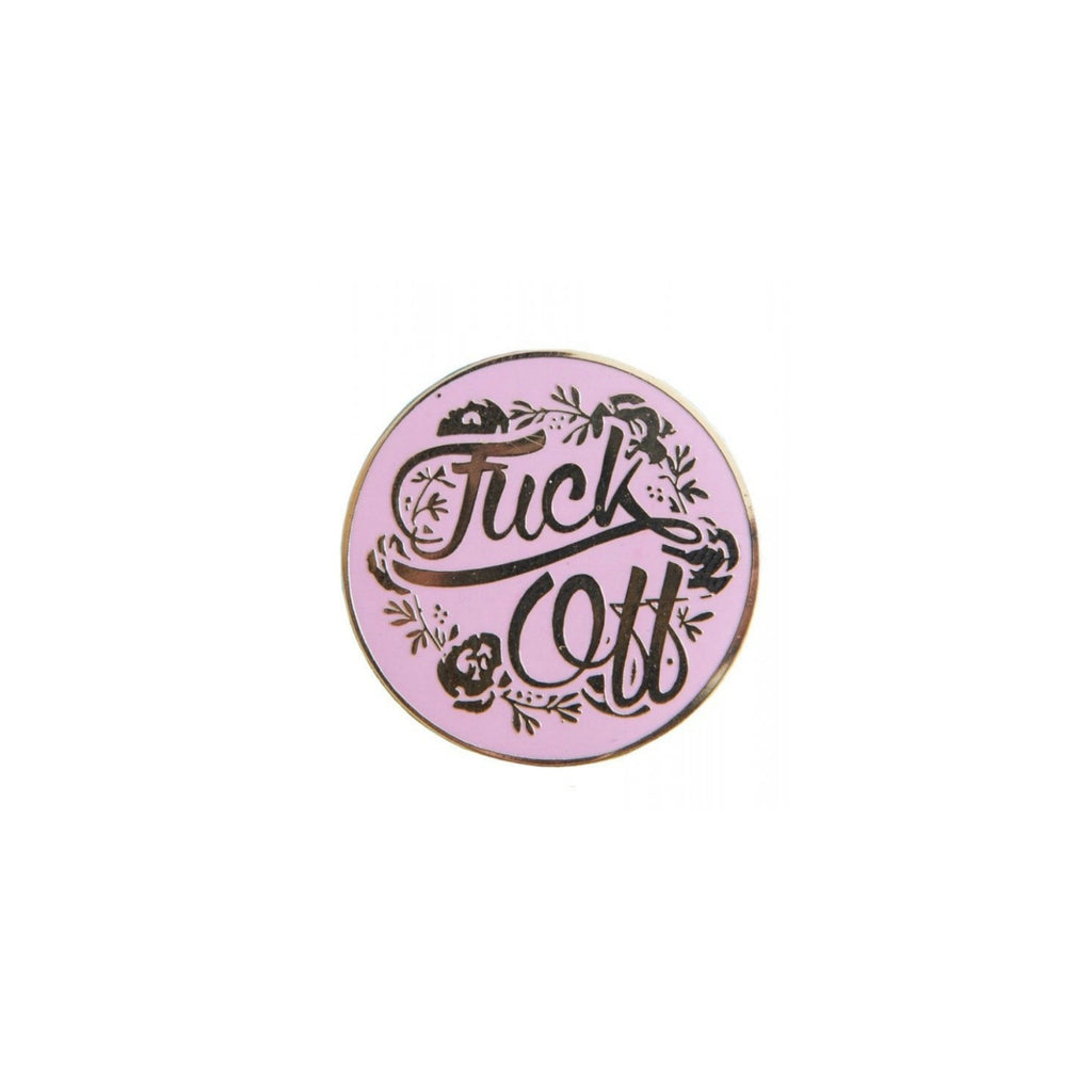 Floral Fuck Off Lapel Pin Badge - Minimum Mouse