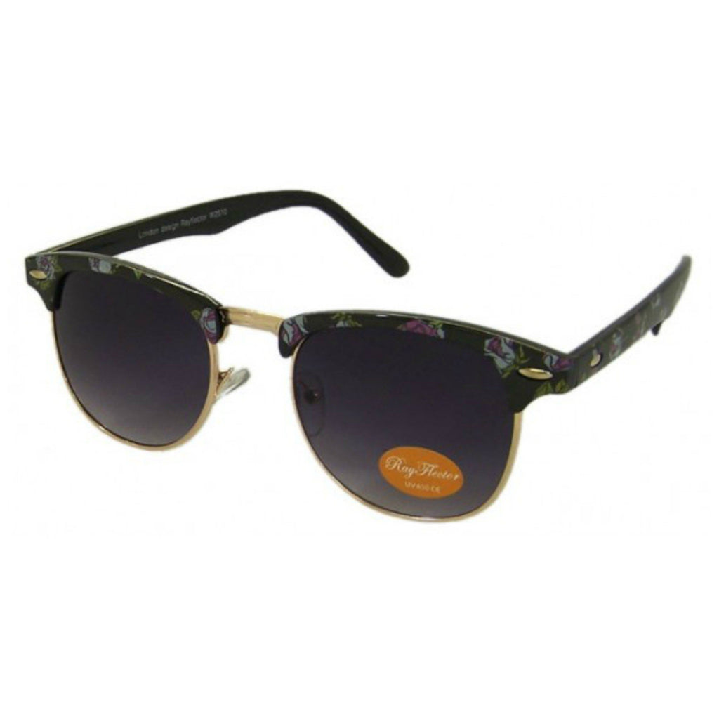 Floral Print Classic Brow Bar Sunglasses - Minimum Mouse