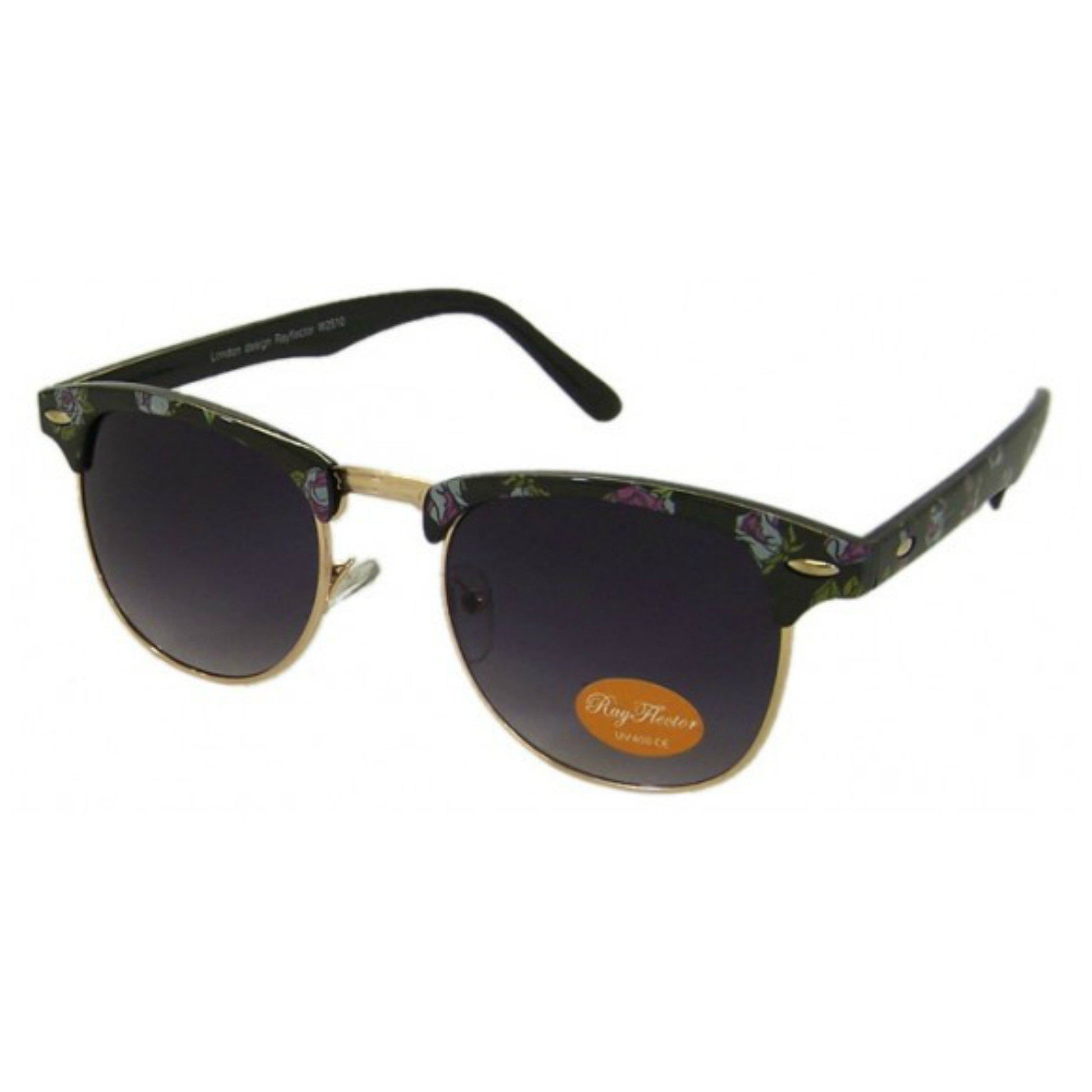 Floral Print Classic Brow Bar Sunglasses - Minimum Mouse