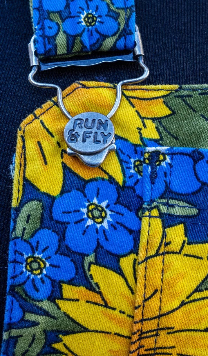 Run and Fly Forget Me Not Sunflower Pinafore Dress