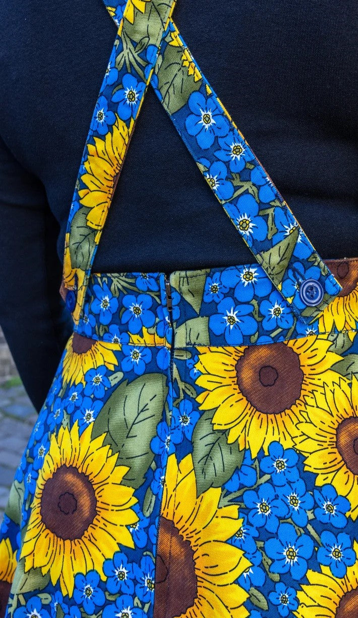 Run and Fly Forget Me Not Sunflower Pinafore Dress