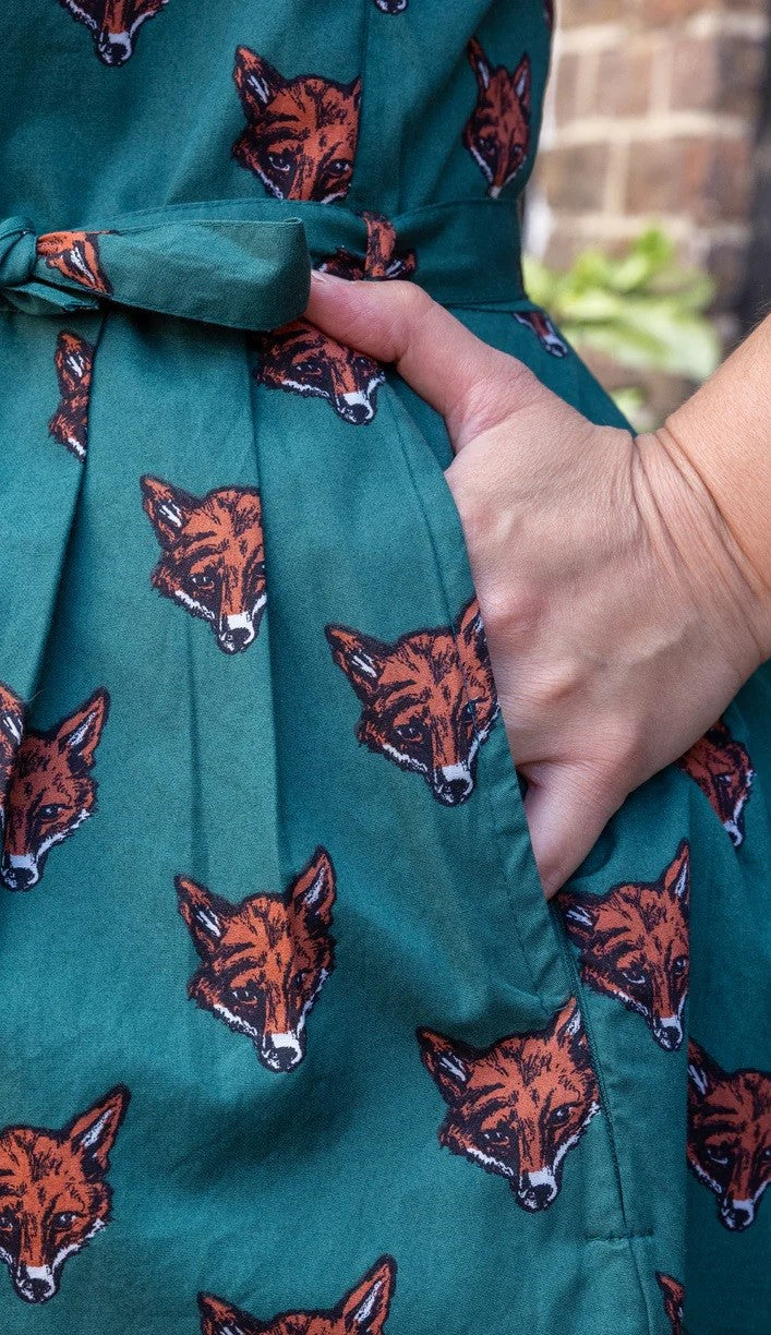 Fox Print Dress by Run and Fly