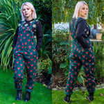 Fox Print Stretch Corduroy Dungarees by Run and Fly