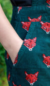 Fox Print Dungaree Pinafore Dress by Run and Fly