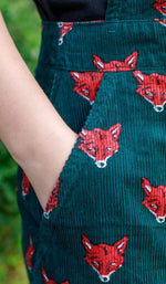 Fox Print Dungaree Pinafore Dress by Run and Fly