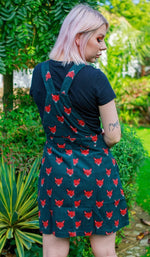 Fox Print Dungaree Pinafore Dress by Run and Fly