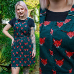 Fox Print Dungaree Pinafore Dress by Run and Fly