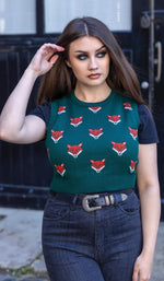 Green Fox Cropped Tank Top by Run and Fly