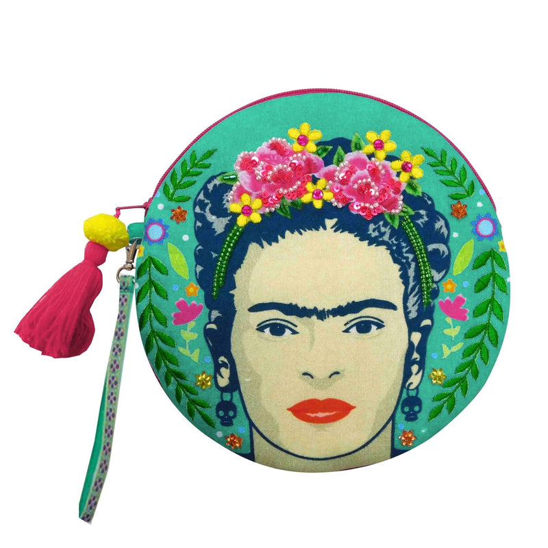 Frida Kahlo Round Make Up Bag by House of Disaster - Minimum Mouse