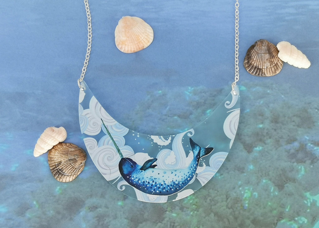 Frosted Acrylic Narwhal Necklace by Love Boutique - Minimum Mouse