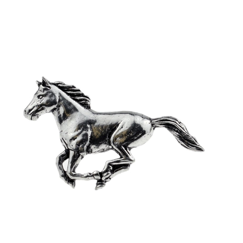 Galloping Horse Pewter Lapel Pin Badge - Minimum Mouse