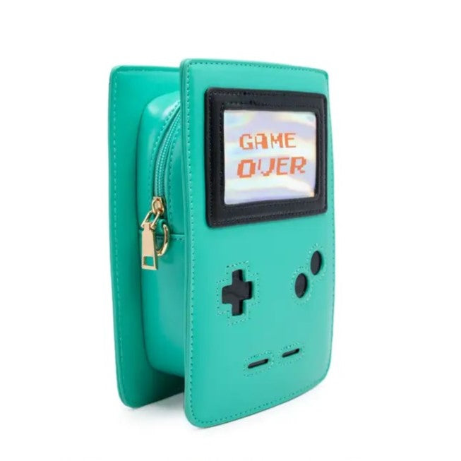 Game Over Retro 8 Bit Gamer Handbag in Green