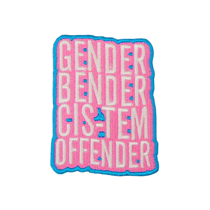 Gender Bender Cis-Tem offender Iron On Patch - Minimum Mouse