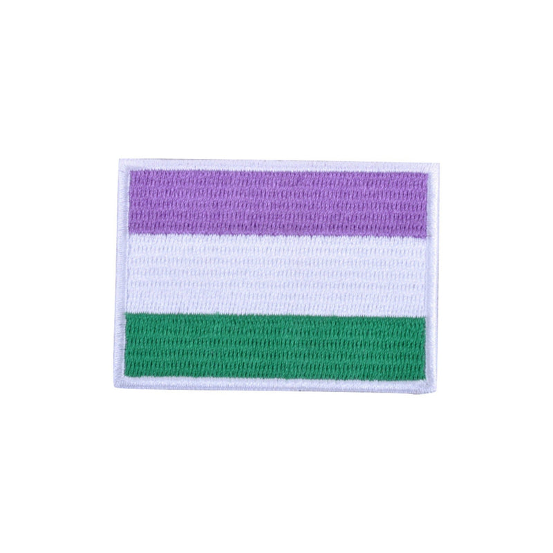 Genderqueer Flag Iron On Patch - Minimum Mouse
