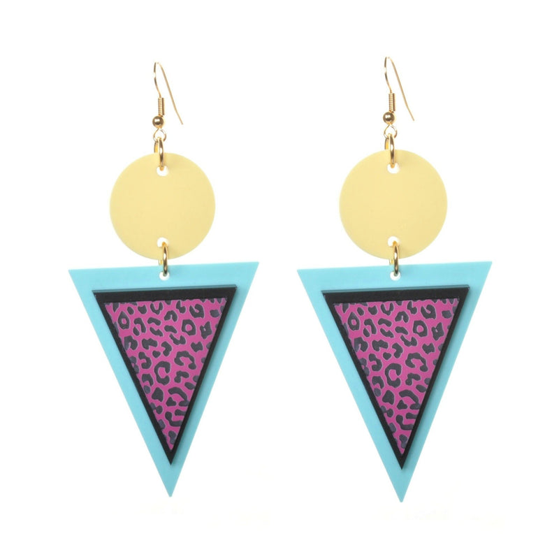 Geometric Leopard Acrylic Earrings by Love Boutique - Minimum Mouse