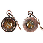 Glass Face Copper Mechanical Hand Wind Pocket Watch - Minimum Mouse