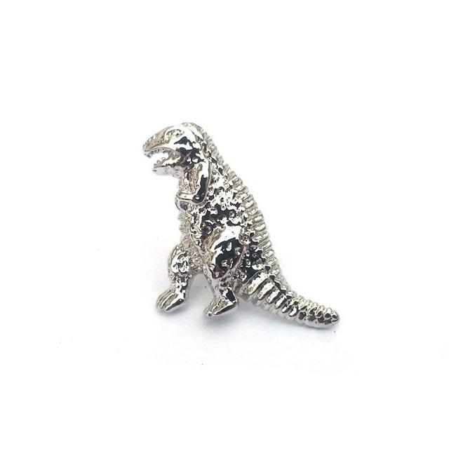Godzilla Silver T Rex Dinosaur Lapel Pin Badge - Minimum Mouse