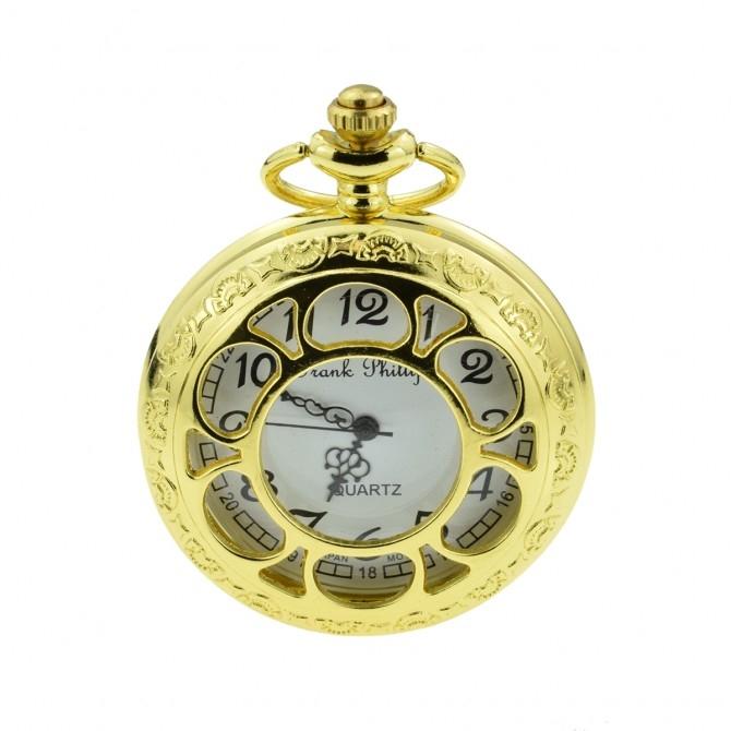 Gold Cut Out Quartz Pocket Watch - Minimum Mouse