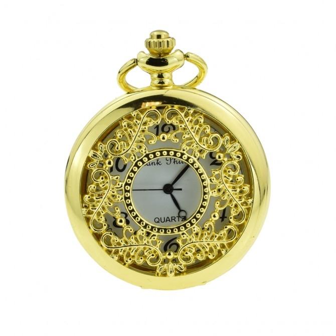 Gold Filigree Quartz Pocket Watch - Minimum Mouse