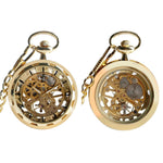 Gold Gear Cog Mechanical Hand Wind Pocket Watch - Minimum Mouse