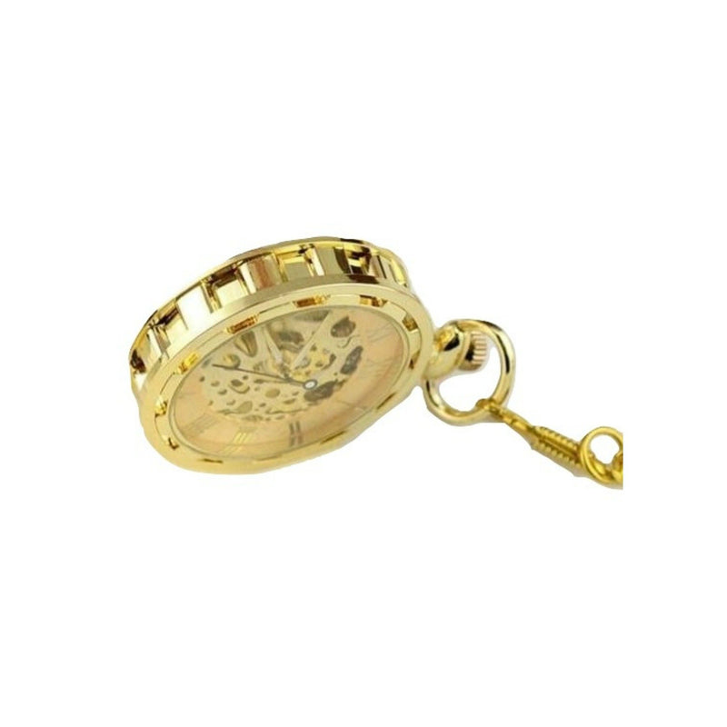 Gold Gear Cog Mechanical Hand Wind Pocket Watch - Minimum Mouse