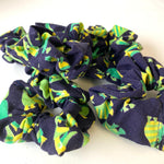 Green Ducks Scrunchie - Made From Vintage Fabric - Minimum Mouse