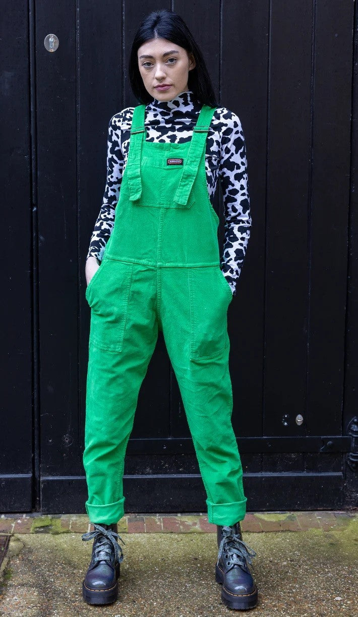 Green Stretch Corduroy Dungarees by Run and Fly