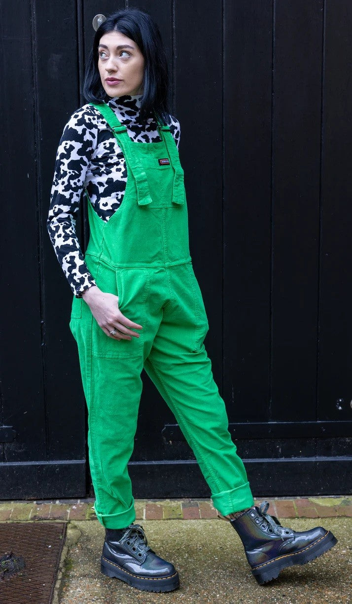 Green Stretch Corduroy Dungarees by Run and Fly