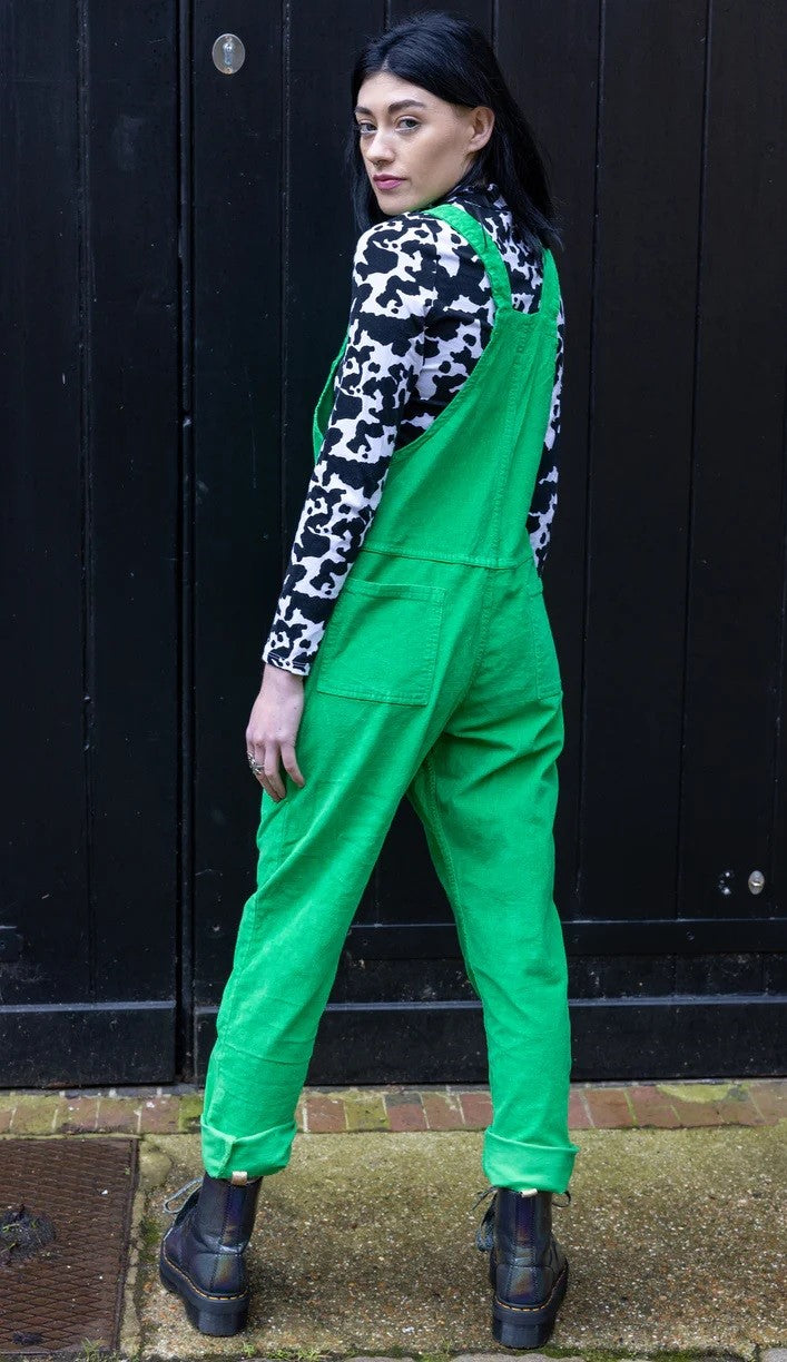 Green Stretch Corduroy Dungarees by Run and Fly