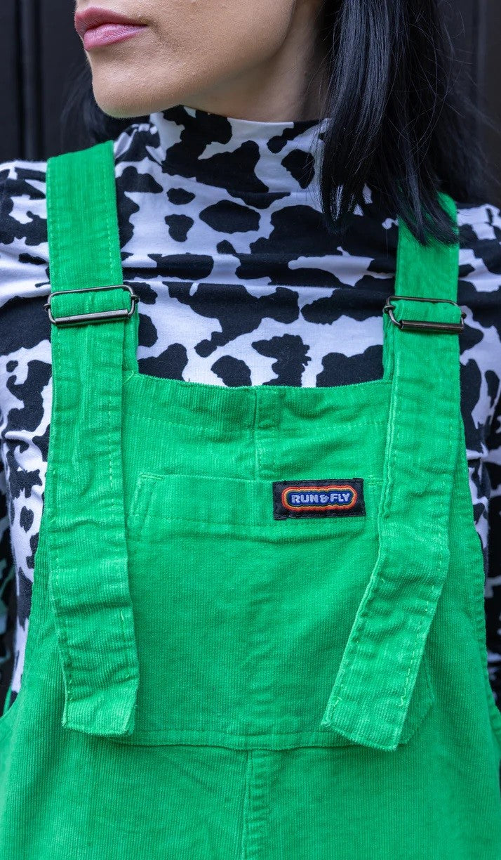 Green Stretch Corduroy Dungarees by Run and Fly