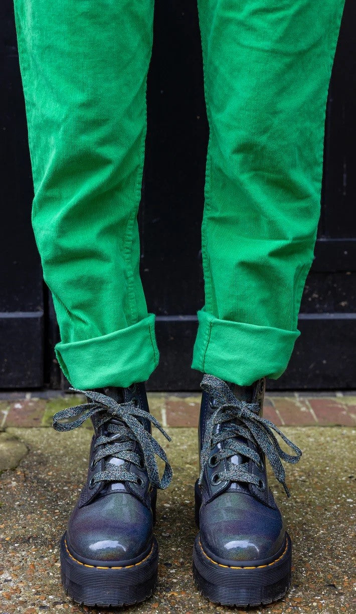 Green Stretch Corduroy Dungarees by Run and Fly