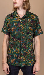 Green Paisley Print Shirt by Run and Fly