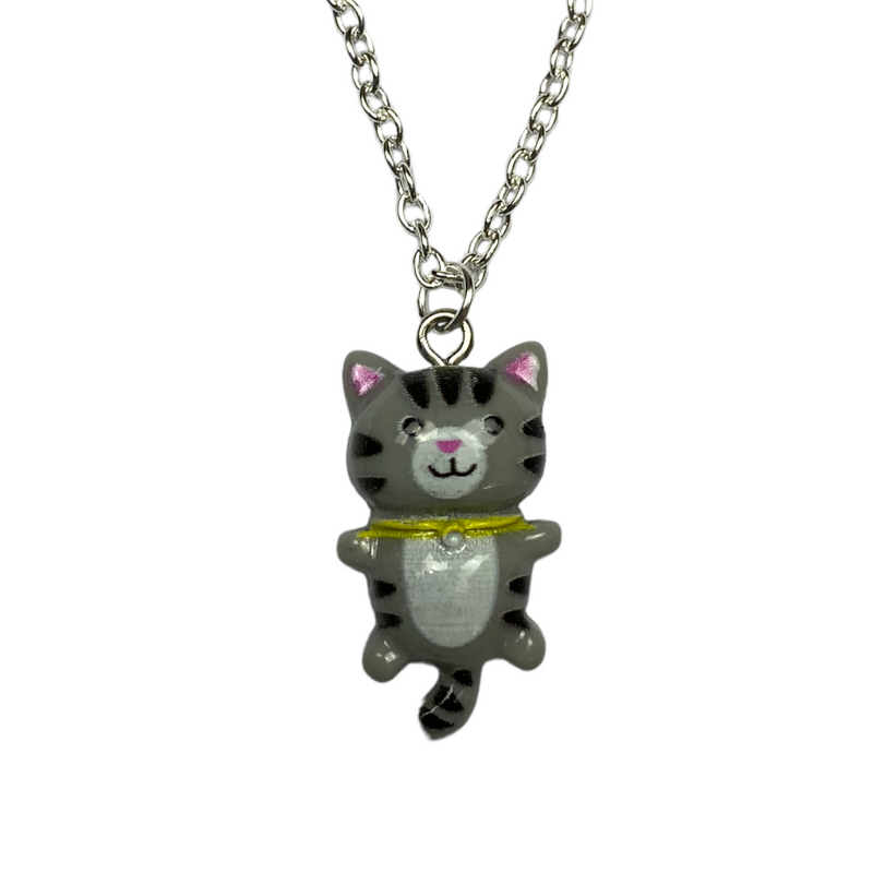 Cute Grey Cat Necklace