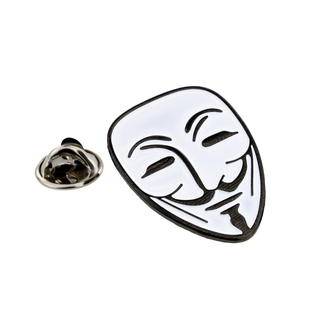 Guy Fawkes Mask Lapel Pin Badge
