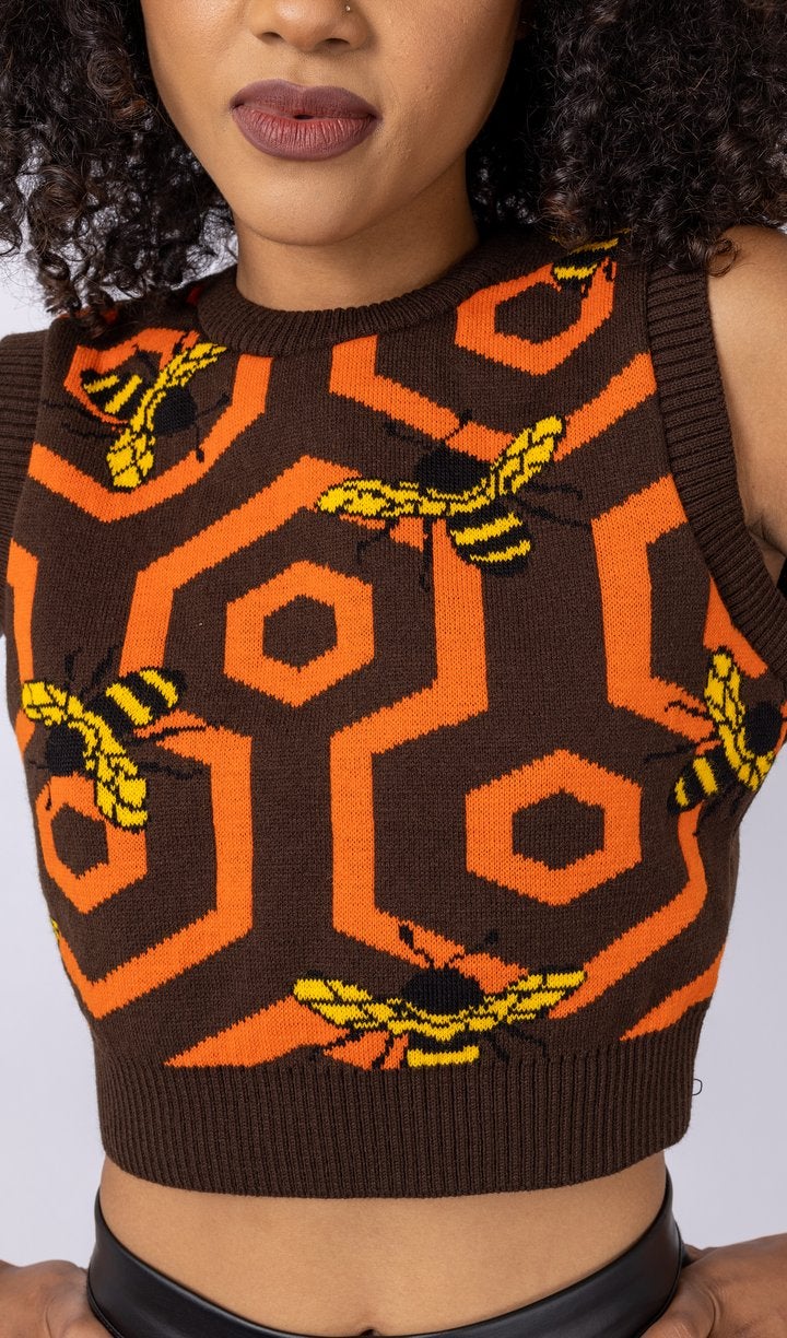 Honeycomb Bee Cropped Tank Top by Run and Fly - Minimum Mouse