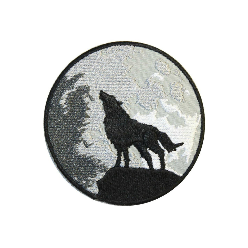 Howling Wolf Moon Iron On Patch - Minimum Mouse